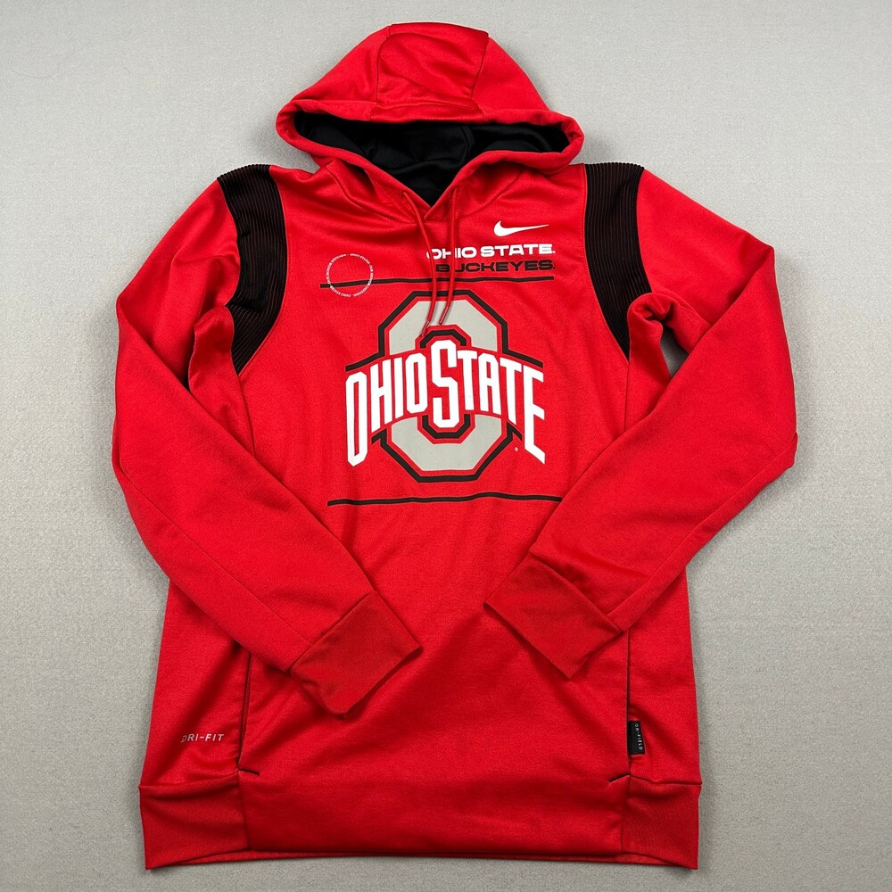 Ohio State Buckeyes Hoodie Men Small Red Nike Dri Fit NCAA Football Pullover S
